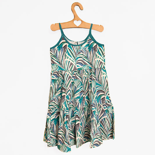 Layer Dress in Green and White