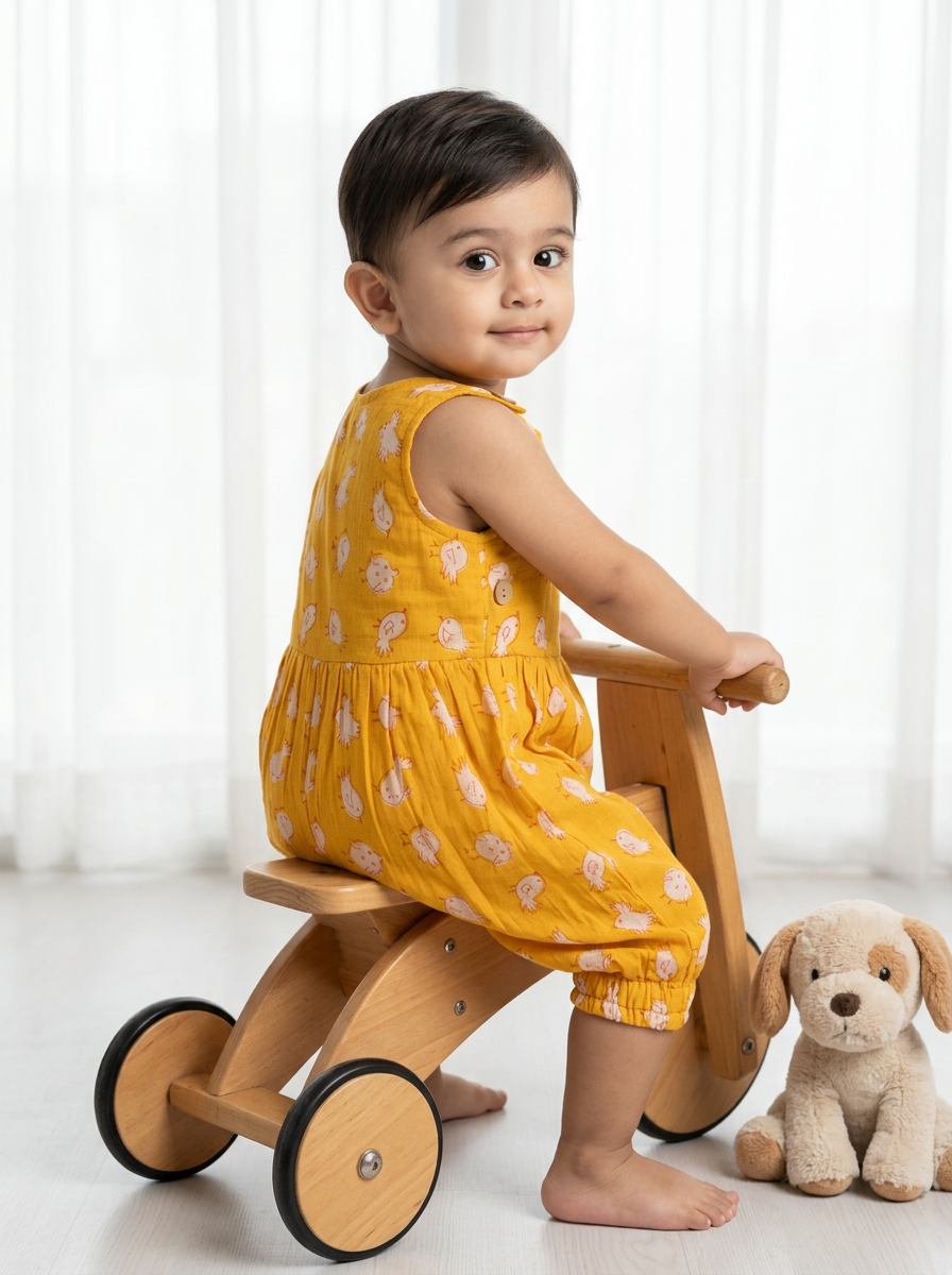 Chidiya Romper in Yellow
