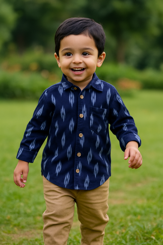 Blue Lagoon Shirt in Ikat