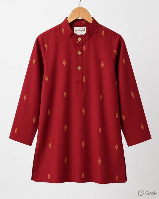 Red and Golden Butti Kurta