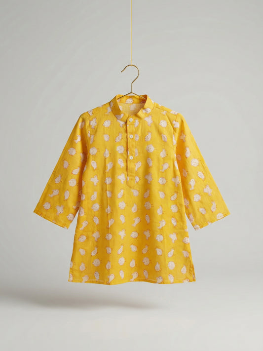 Chidiya Kurta in Yellow