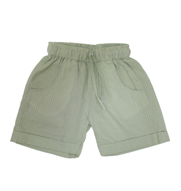 Katha Stitch Shorts in Pista Green