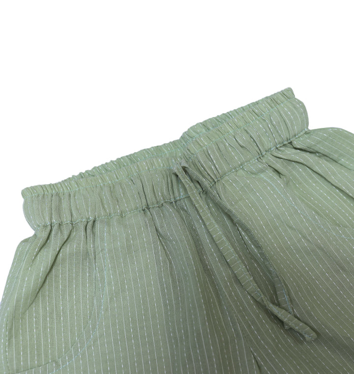 Katha Stitch Shorts in Pista Green