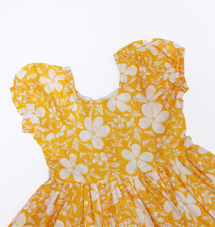 Tillie Dress in Yellow Flowers