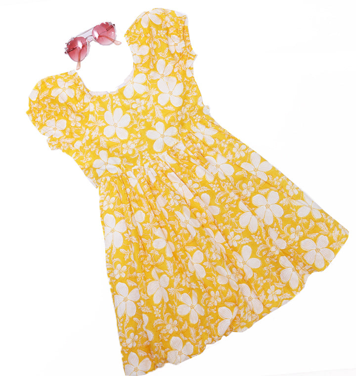 Tillie Dress in Yellow Flowers