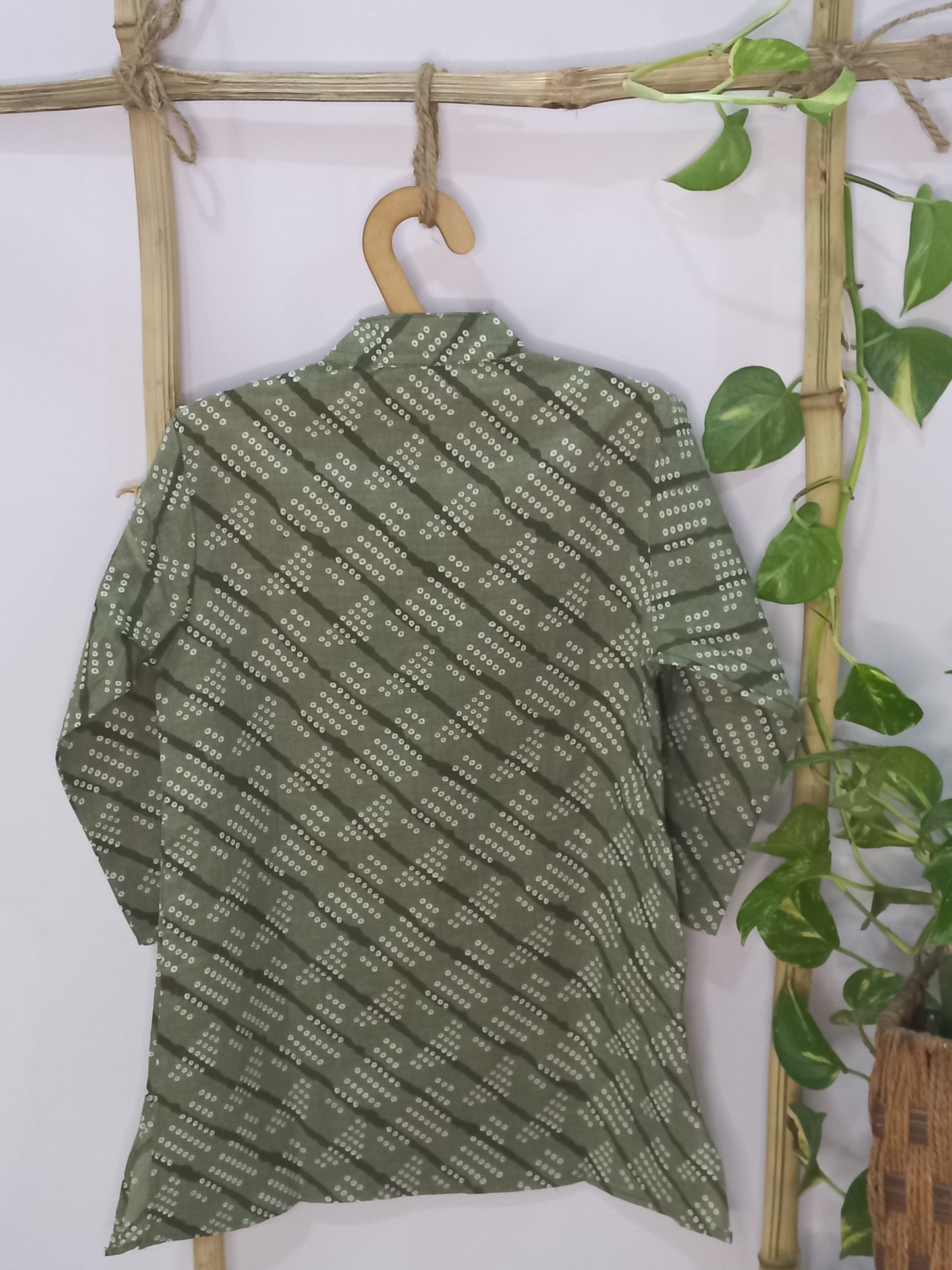 Green Printed Kurta