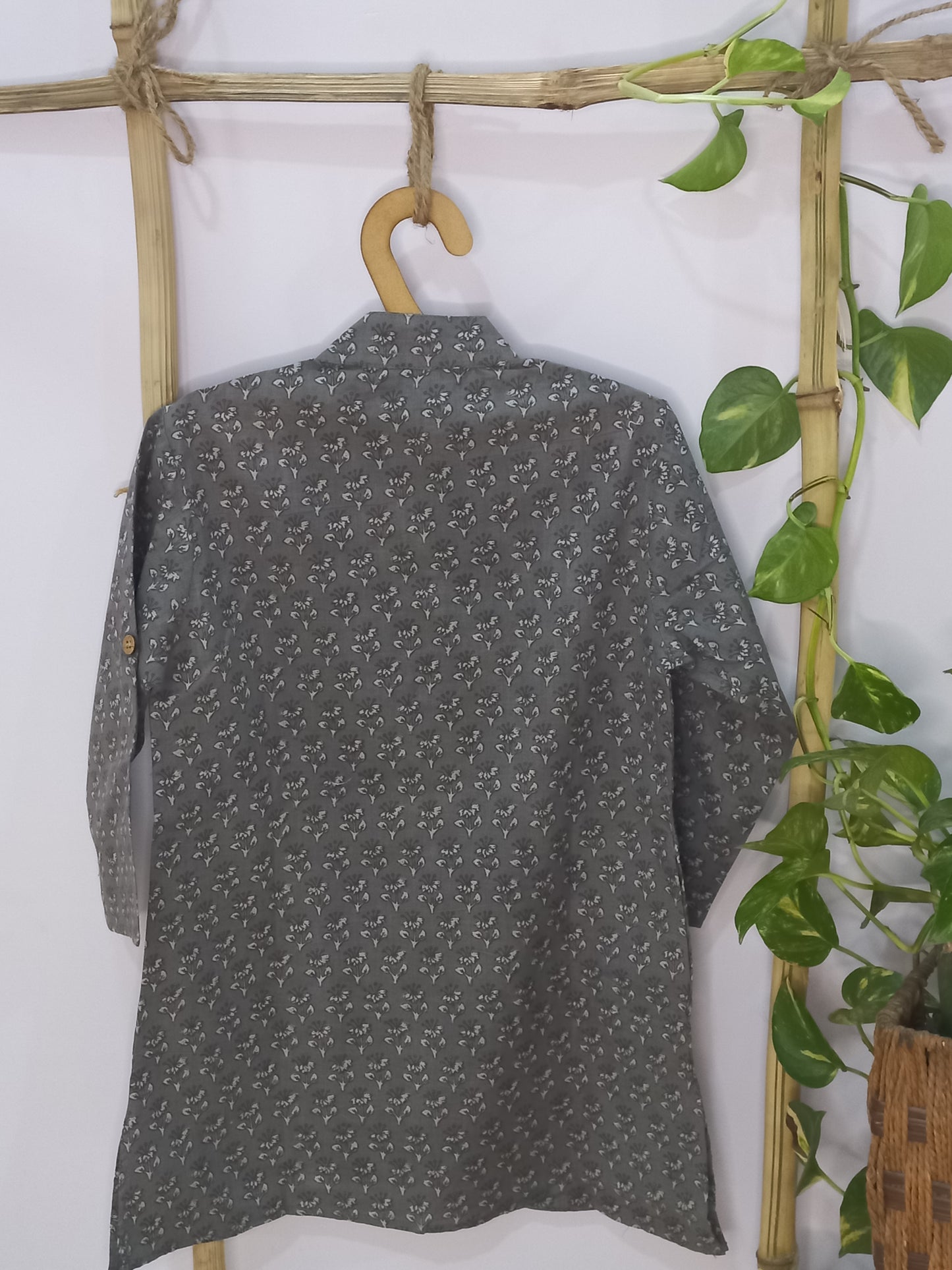 Grey Printed Kurta