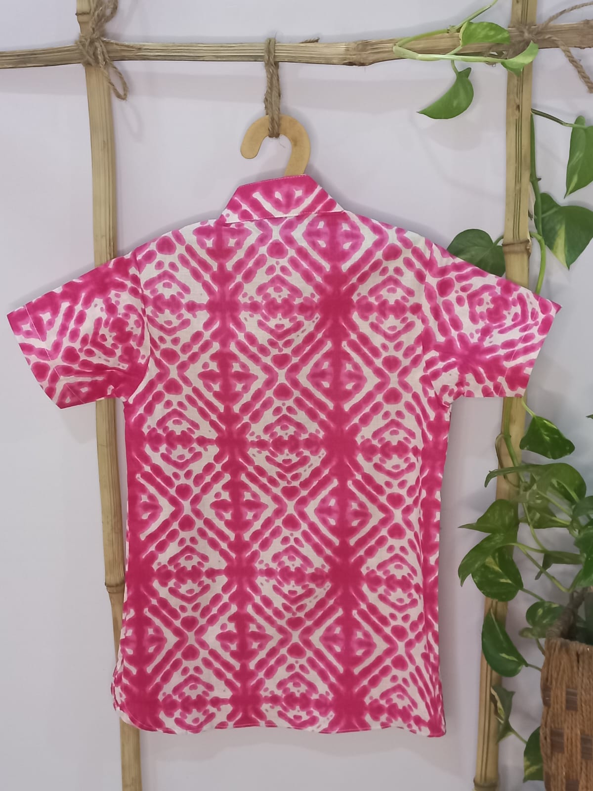 Pink Shibori Kurta