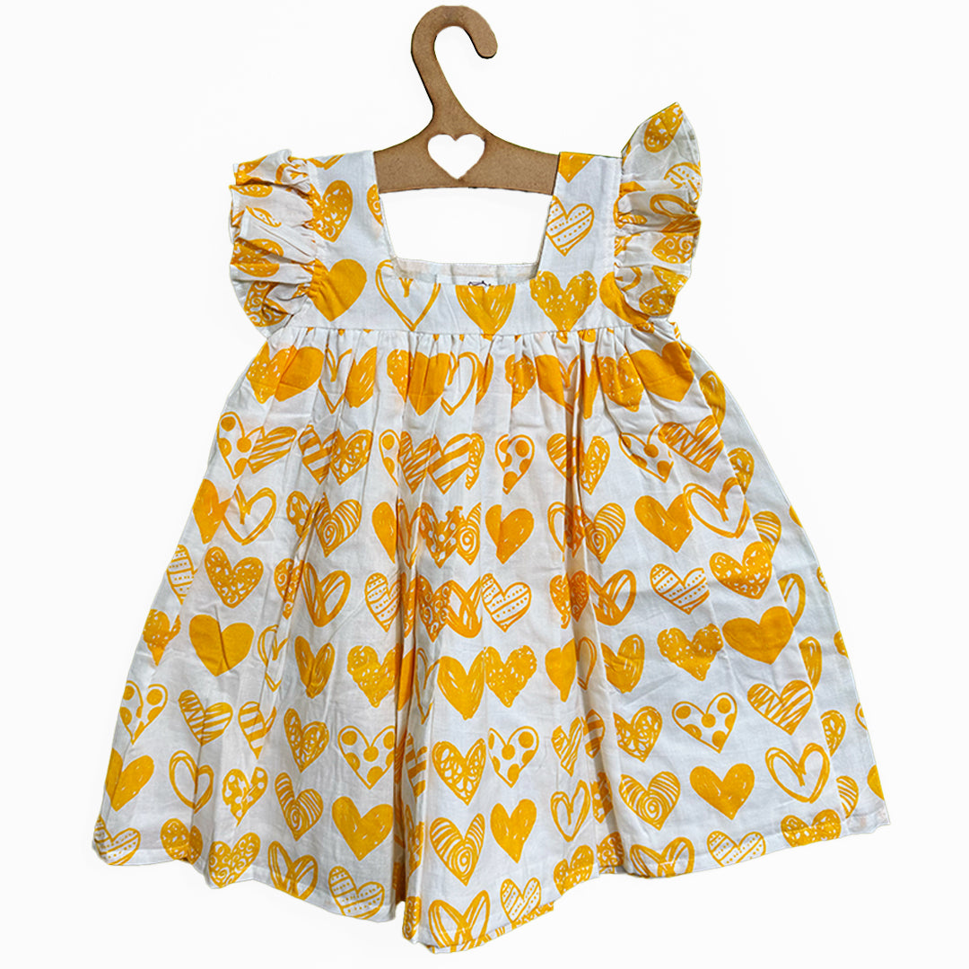 Hearts Dress in Yellow