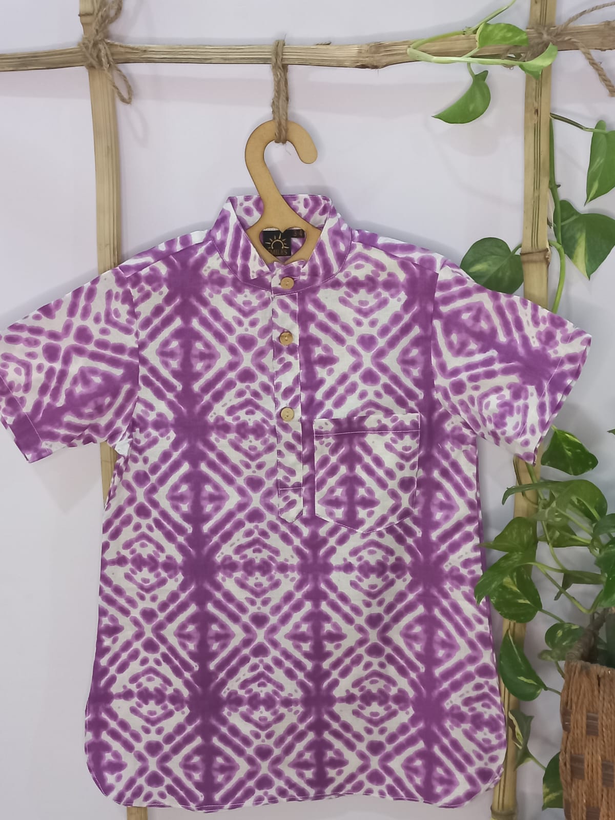 Purple Shibori Kurta