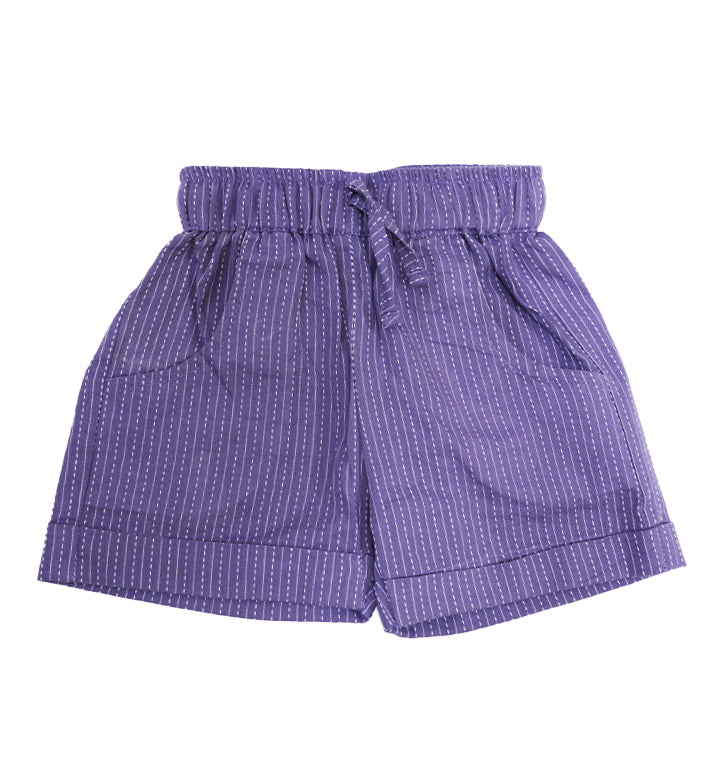 Katha Stitch Shorts in Purple