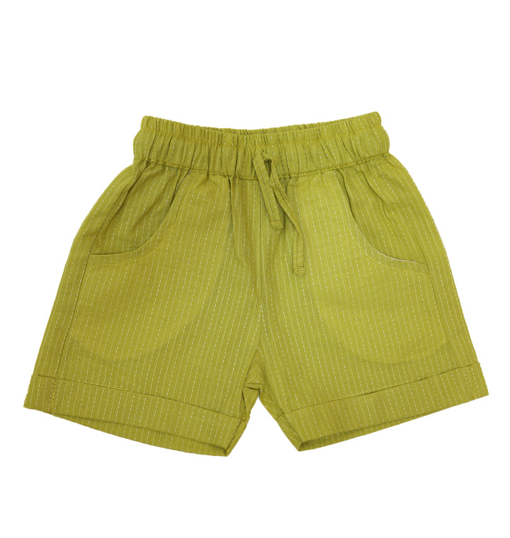 Katha Stitch Shorts in Neon Green