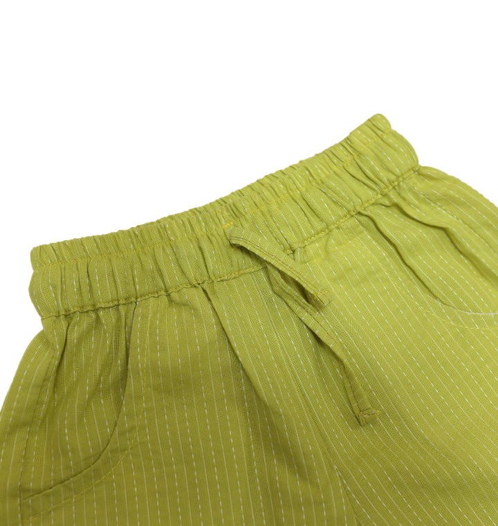 Katha Stitch Shorts in Neon Green