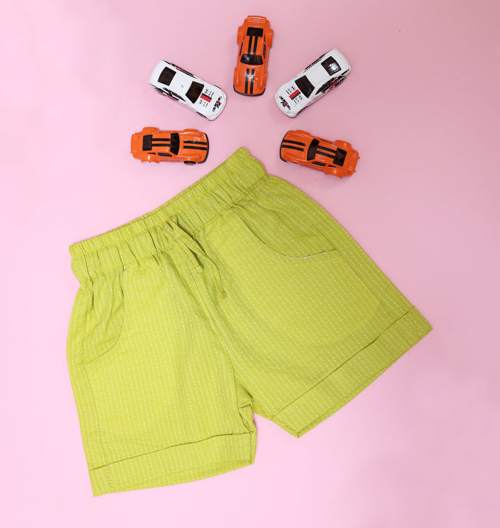 Katha Stitch Shorts in Neon Green