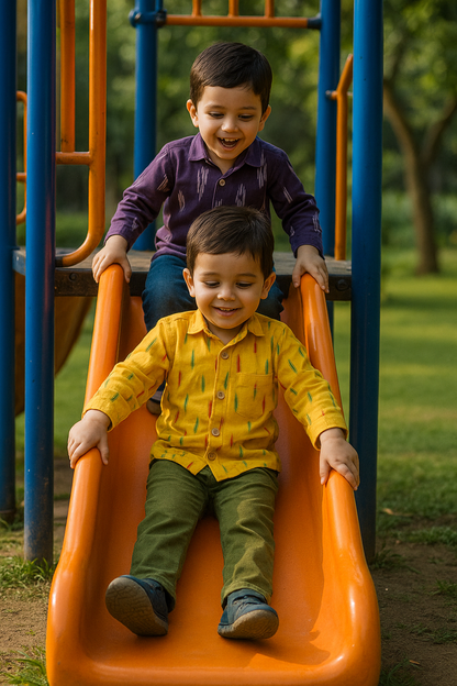 Purple Punch Shirt in Ikat