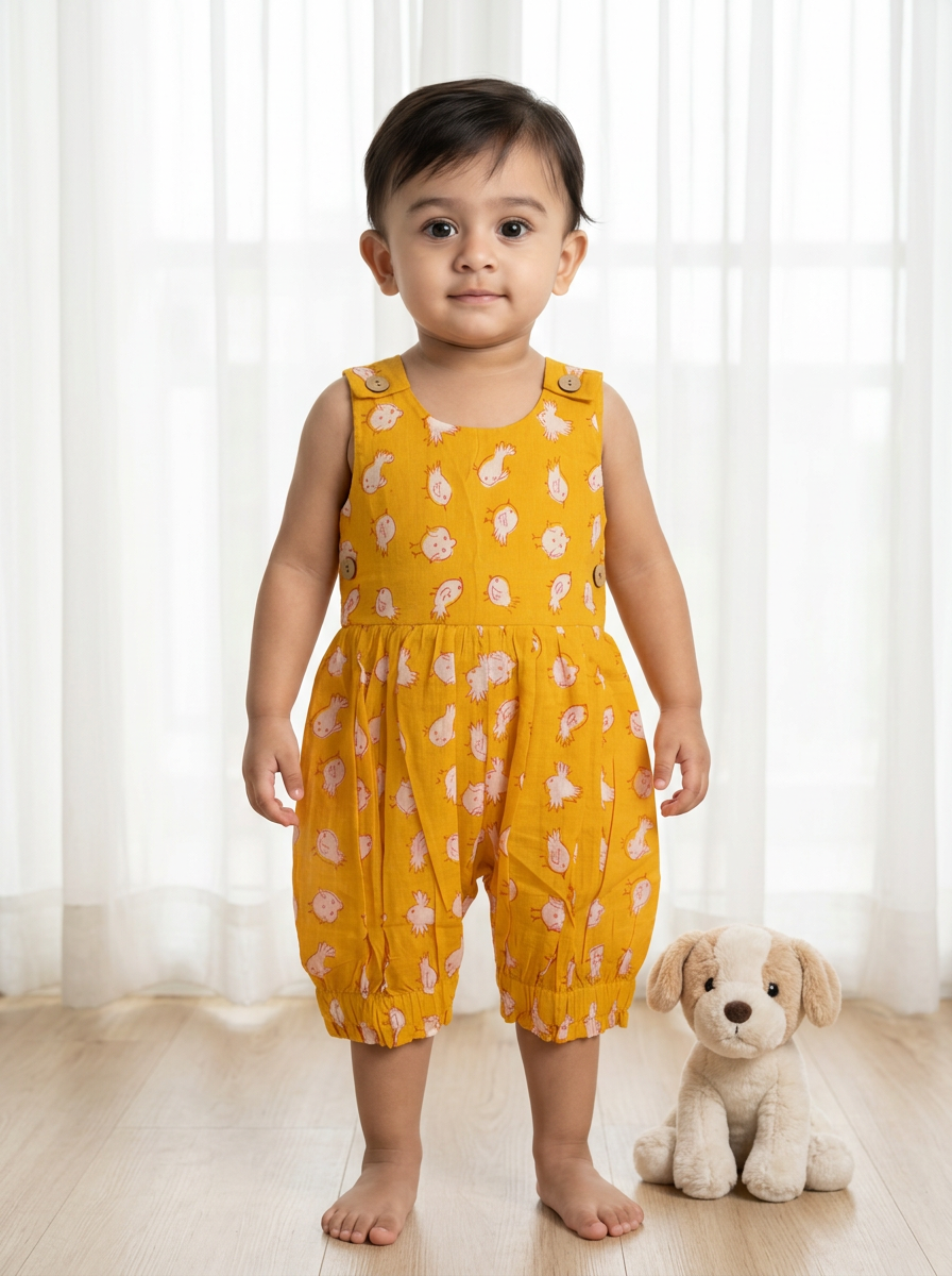 Chidiya Romper in Yellow