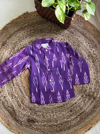Purple Punch Shirt in Ikat
