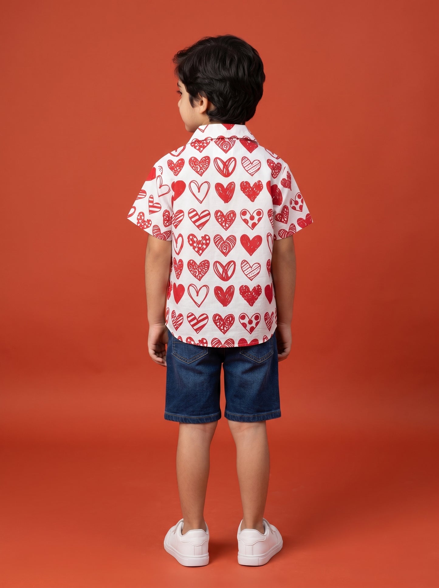 Hearts Shirt in Red and White