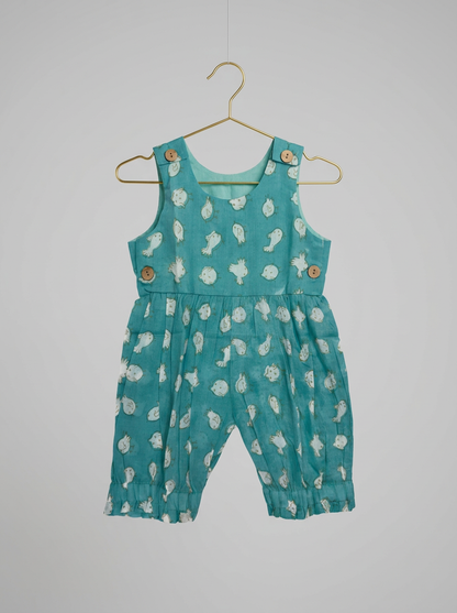 Chidiya Romper in Aqua Blue