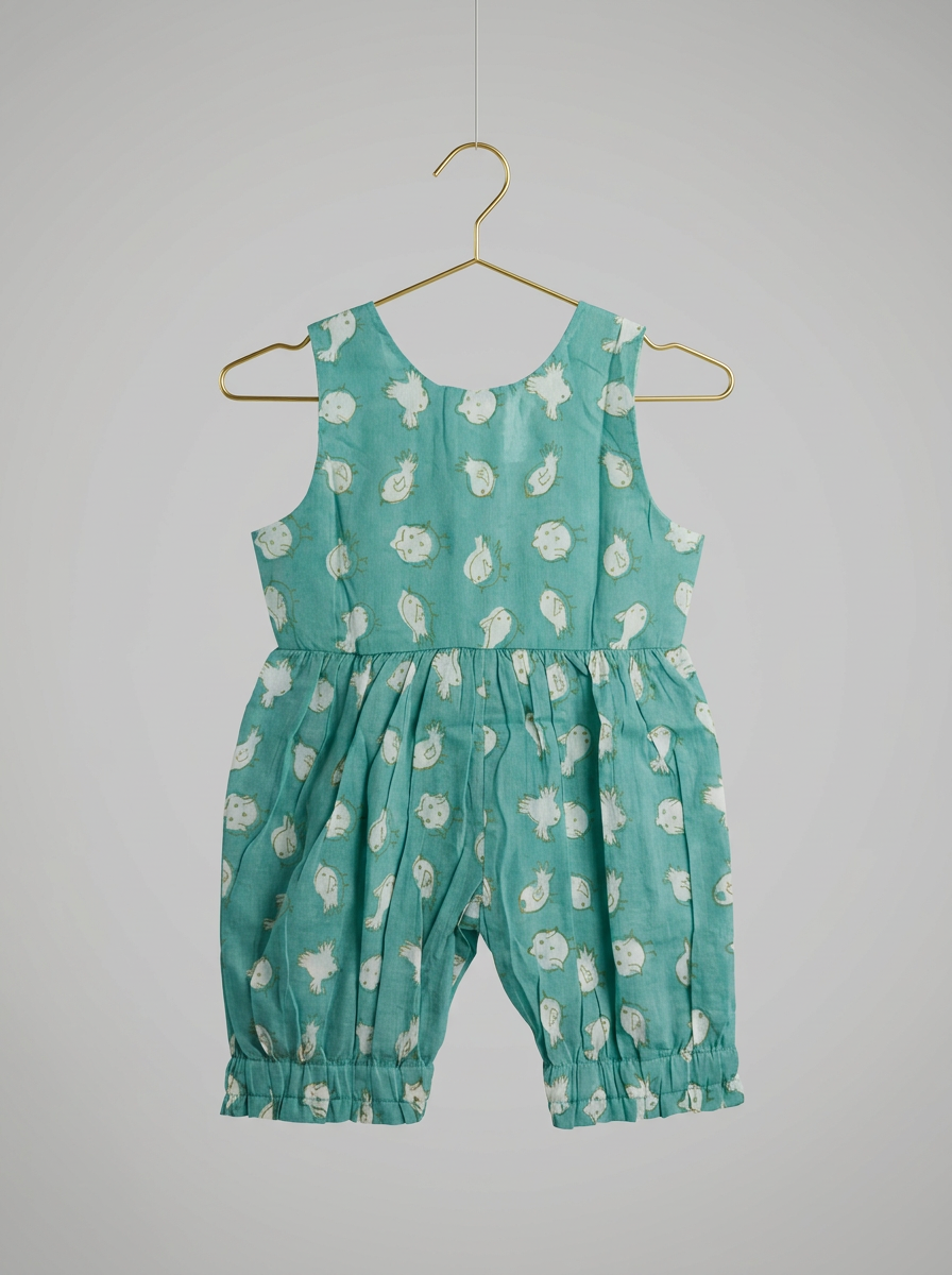 Chidiya Romper in Aqua Blue