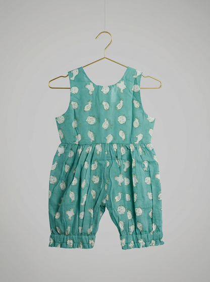 Chidiya Romper in Aqua Blue