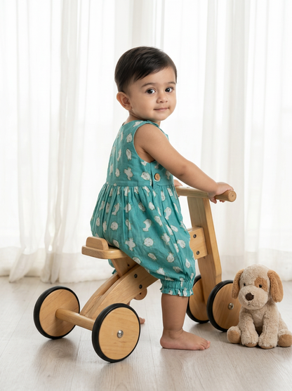 Chidiya Romper in Aqua Blue