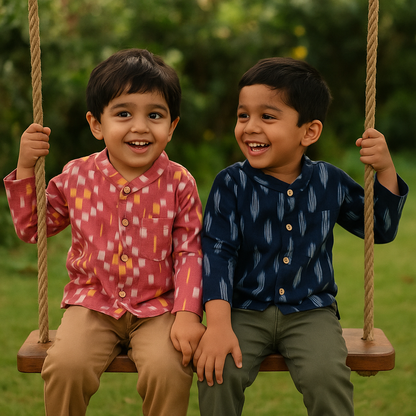 Onion checkered Ikat Shirt