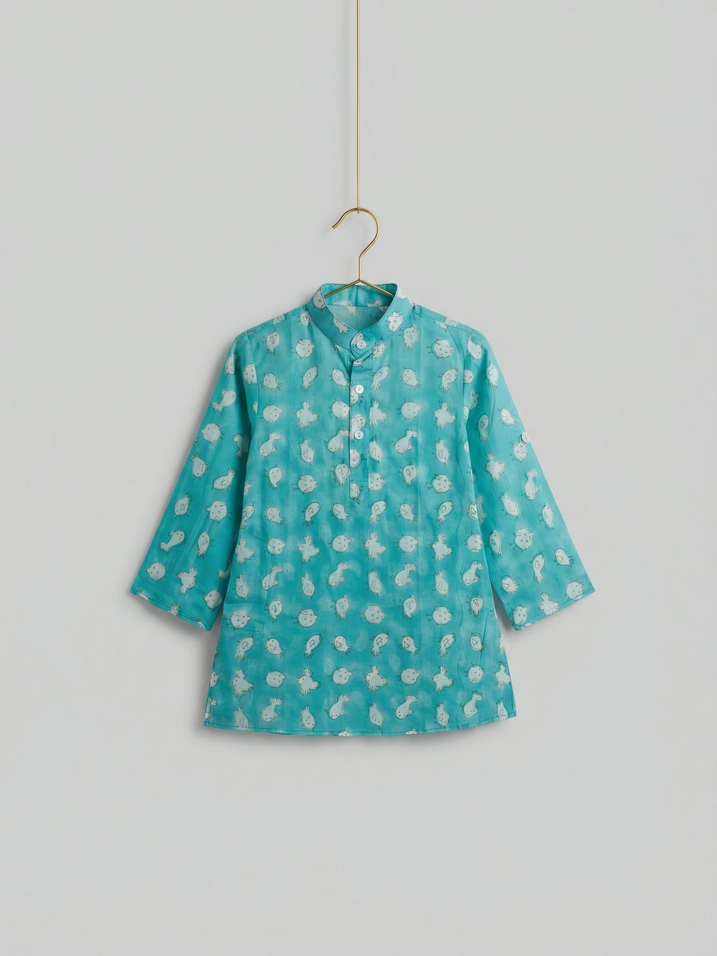 Chidiya Kurta in Aqua Blue