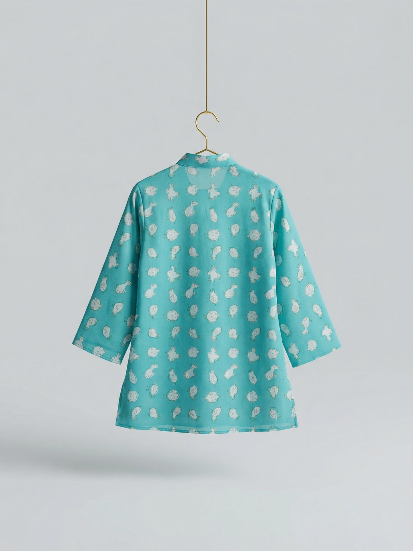 Chidiya Kurta in Aqua Blue