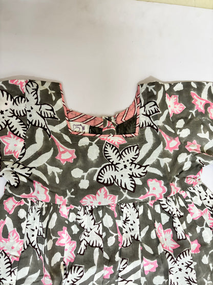Gulmohar Dress in Grey and Pink