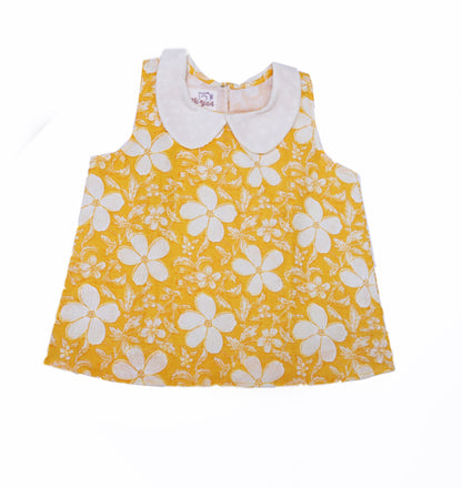 Peter Pan Collar Top in Yellow