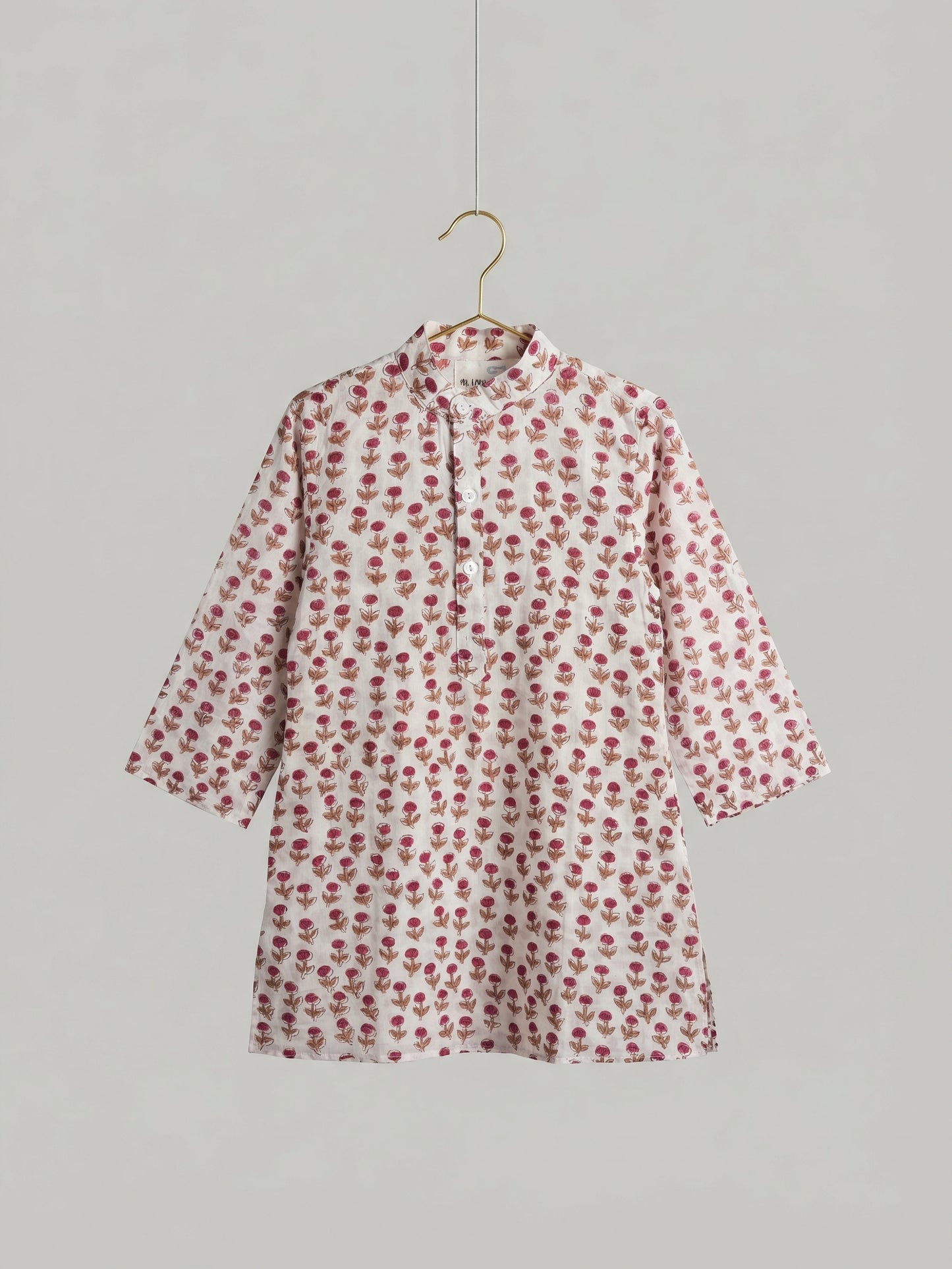 Bagh Kurta in White and Pink