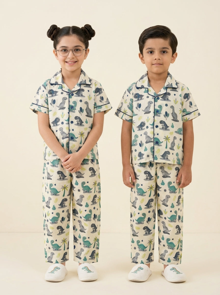 Barney in Blue And Grey Nightwear