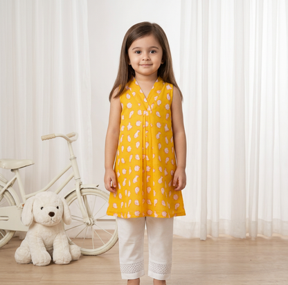 Chidiya Kurta Pant Set in Yellow