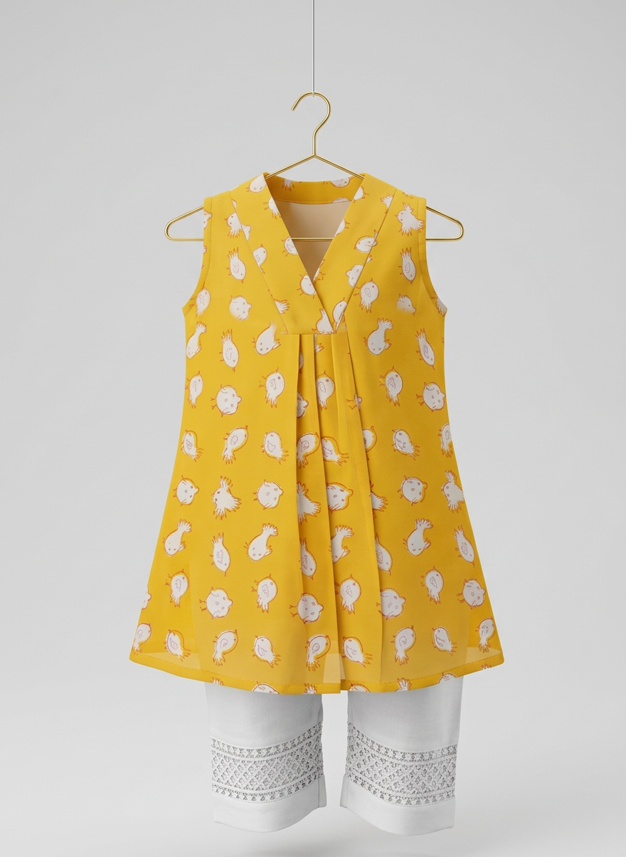 Chidiya Kurta Pant Set in Yellow