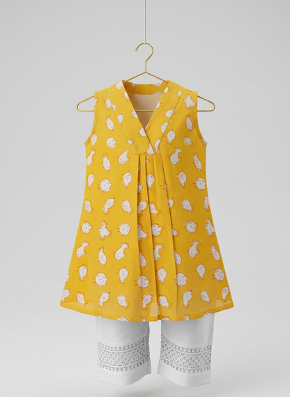 Chidiya Kurta Pant Set in Yellow