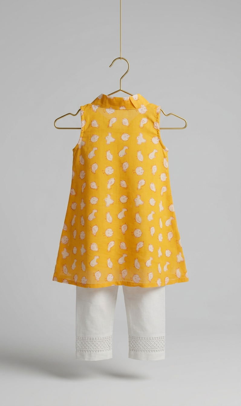 Chidiya Kurta Pant Set in Yellow