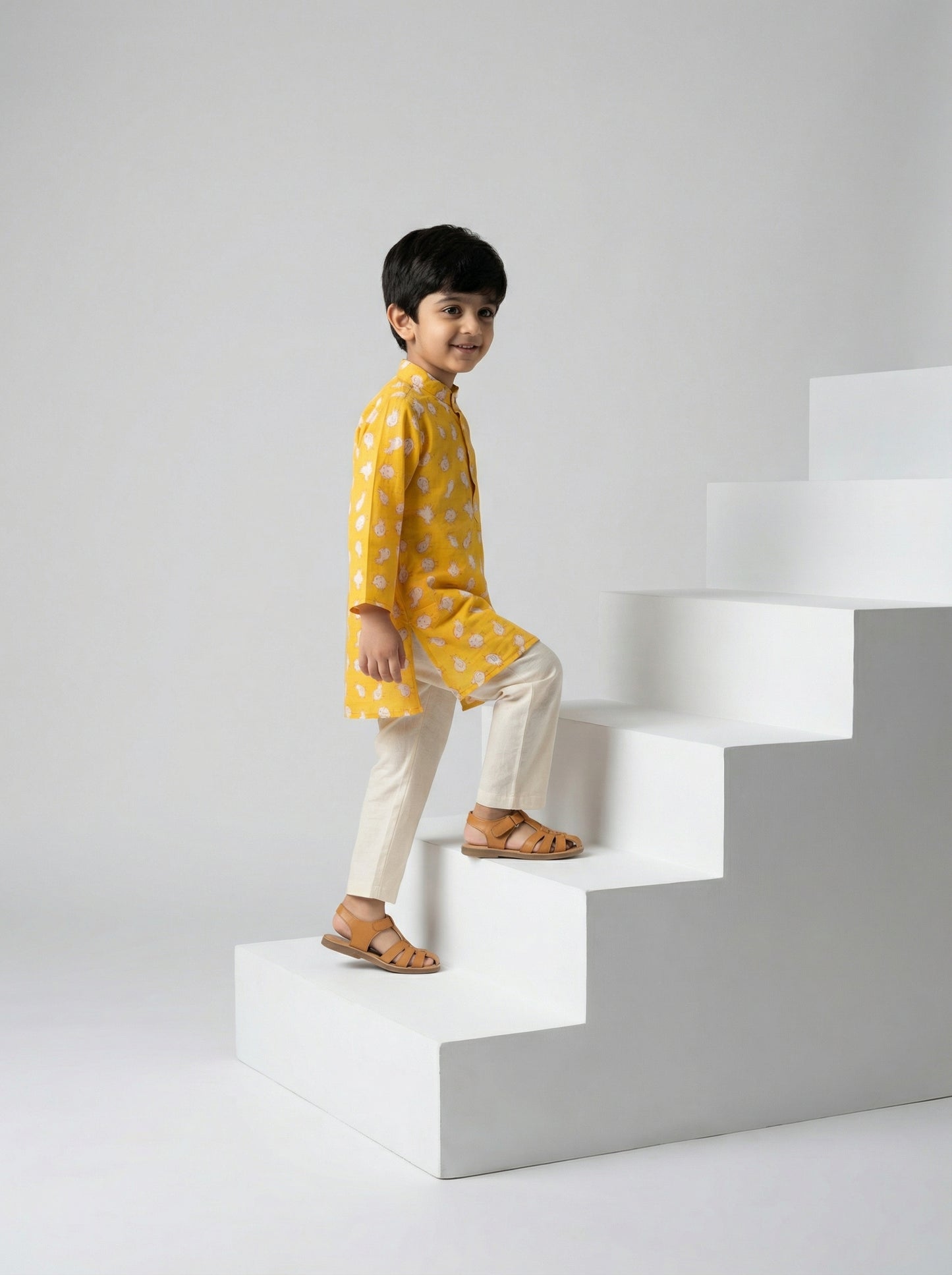 Chidiya Kurta in Yellow