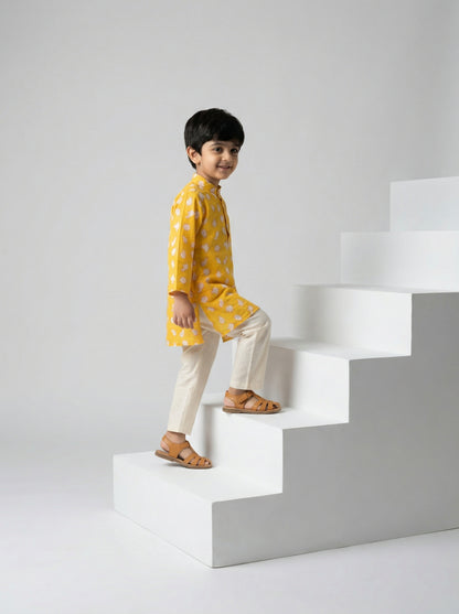 Chidiya Kurta in Yellow