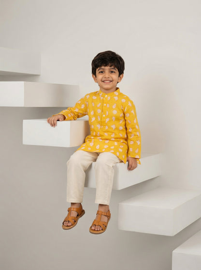 Chidiya Kurta in Yellow