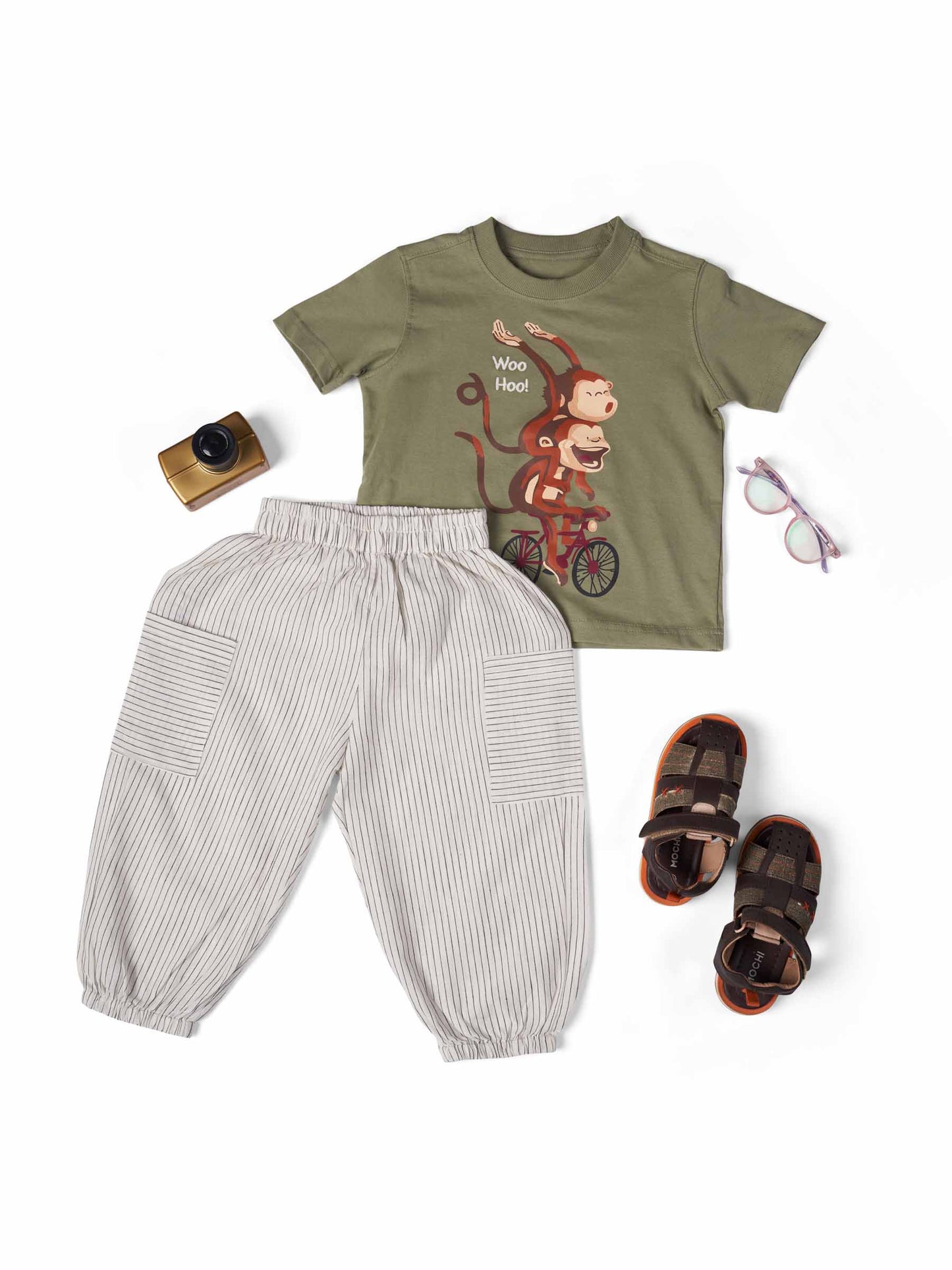 Dawn to Dusk Pants in White and Black Stripes