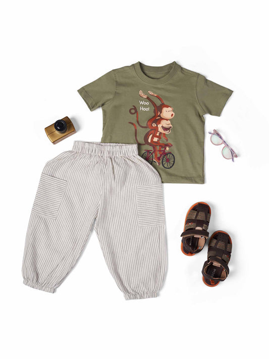 Dawn to Dusk Pants in White and Black Stripes