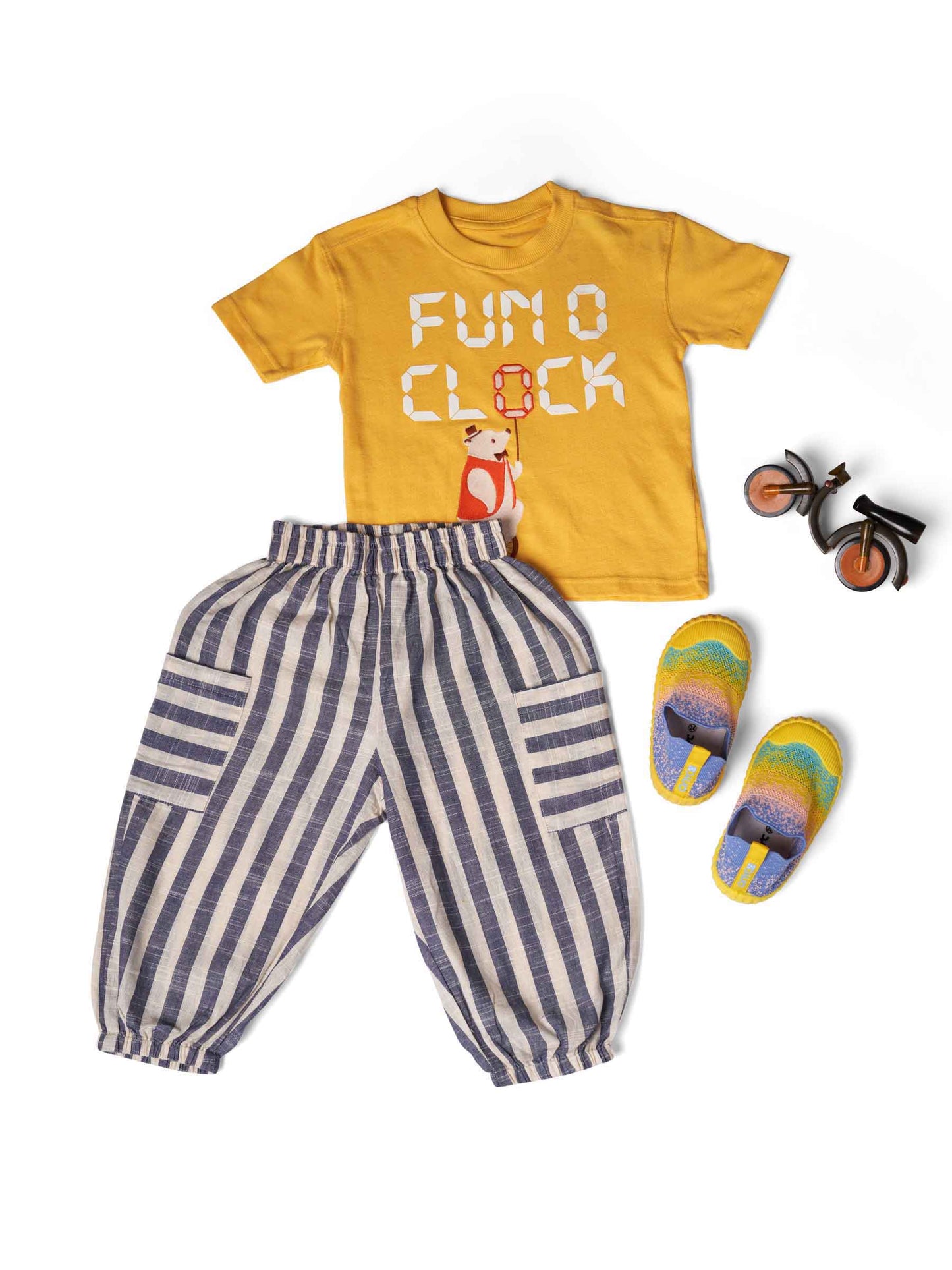 Dawn to Dusk Pants in White and Blue Stripes