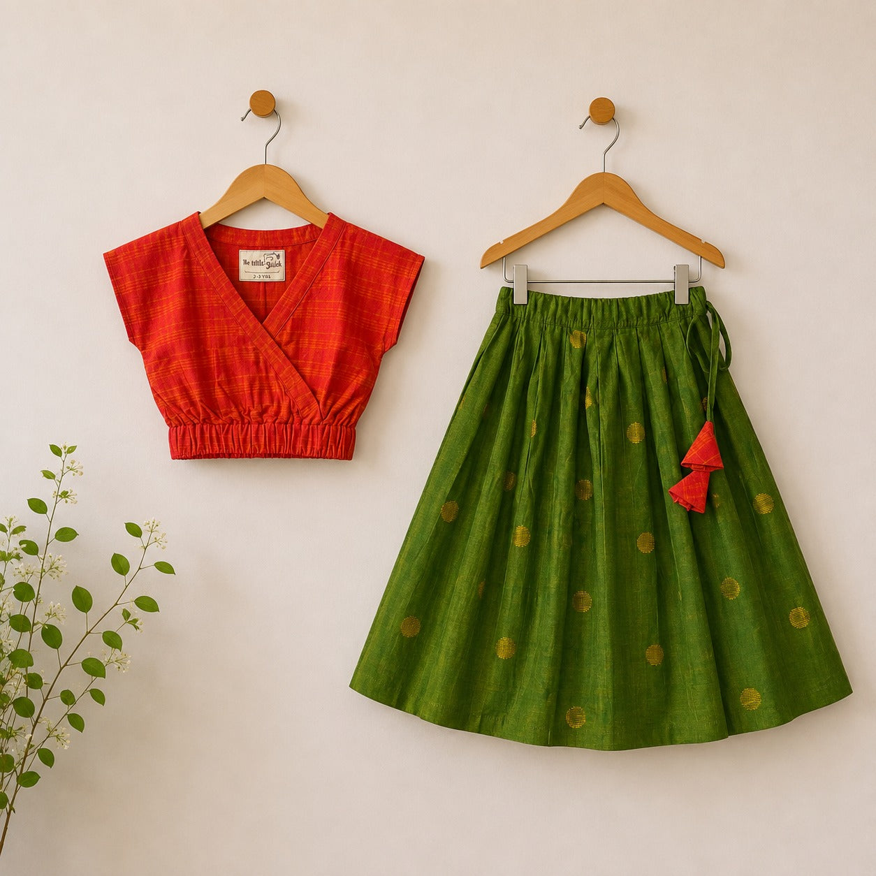 Bhoomi Ghagra Choli in Green and Orange