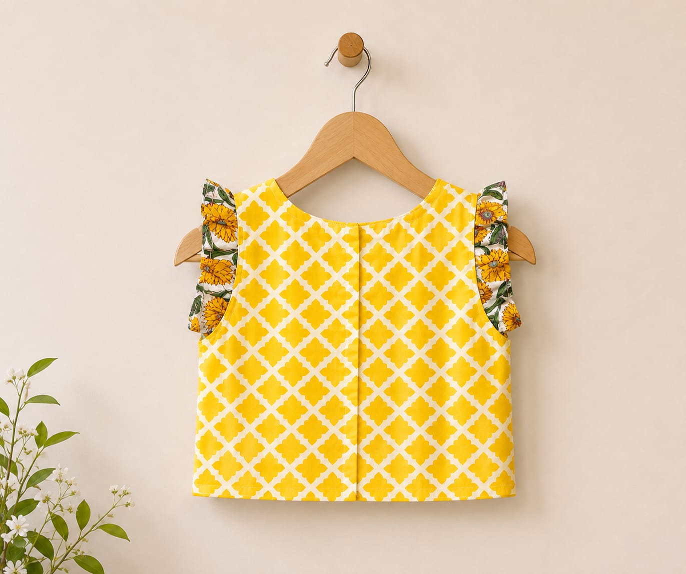 Phool Ghagra Choli in Yellow