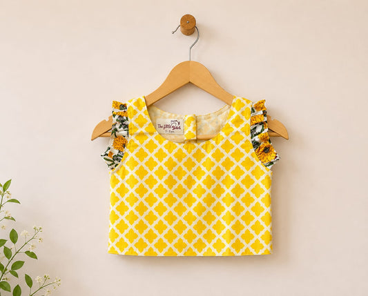Phool Ghagra Choli in Yellow