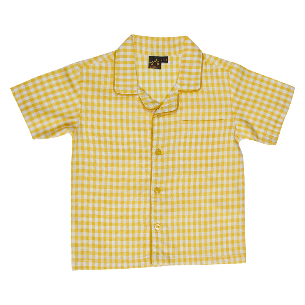 Checks Mania Nightwear in Yellow and White