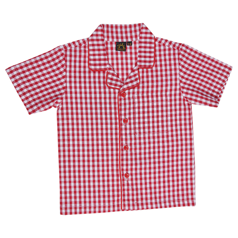 Checks Mania Nightwear in Red and White